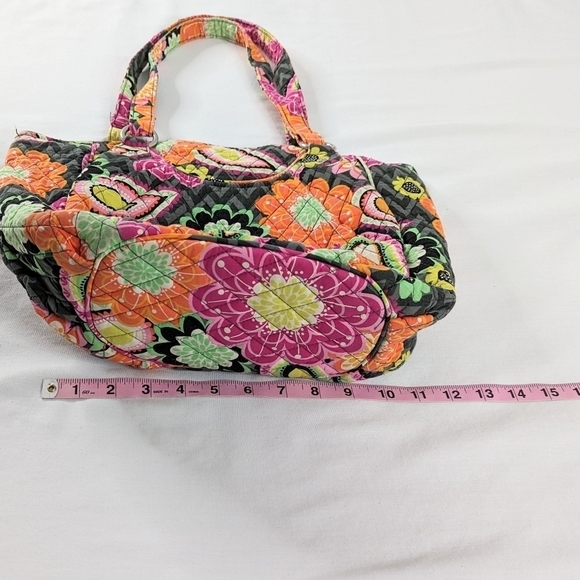 Vera Bradley Ziggy Zinnia Orange Pink Floral Shoulder Tote Bag - Picture 8 of 9